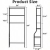 3 - Tier Over Toilet Storage Freestanding Metal Bathroom Shelves Space Saver Black - 2 of 4