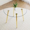 NicBex Dining Table for 4 Morden Round Glass Dining Table Dining Room Table with Glass Tabletop and Metal Legs for Kitchen - 3 of 4