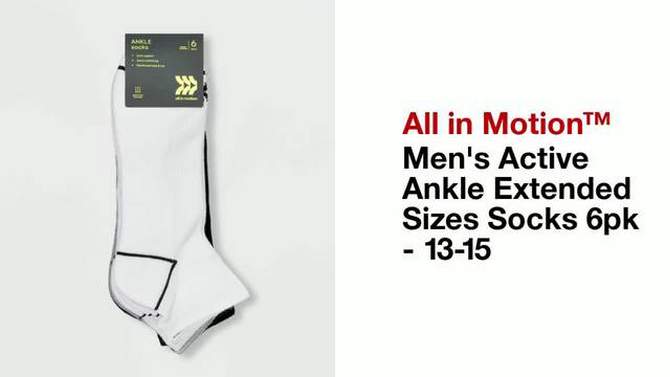 Men's Active Crew Socks 6pk - All in Motion™, 5 of 7, play video