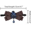INSPIRE CHIC Women's Satin with Blue Rhinestone Bow Tie One Size Dark Brown - 2 of 4