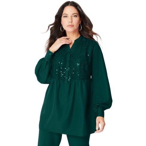 Emerald green clearance plus size top