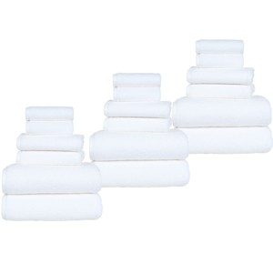 Lavish Home 18PC Cotton Bath Towel Set, White - 1 of 4