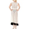 LA LEELA Women's Open Front Summer Duster Beach Holiday Fashion L-XL Cream Floral - 3 of 4