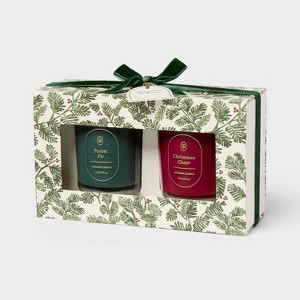 Holiday Candle Duo Set Forest Fir + Christmas Cheer - Threshold™ : Target