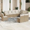 vidaXL Garden Sofa Set Beige PE rattan Large Adjustable Feet - 2 of 4