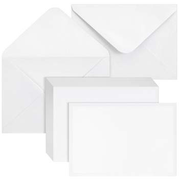 100 Pack Blank Invitation Cards with Envelopes, Cardstock Paper for Weddings, Birthday Party, Baby Shower, DIY (5x7 in)