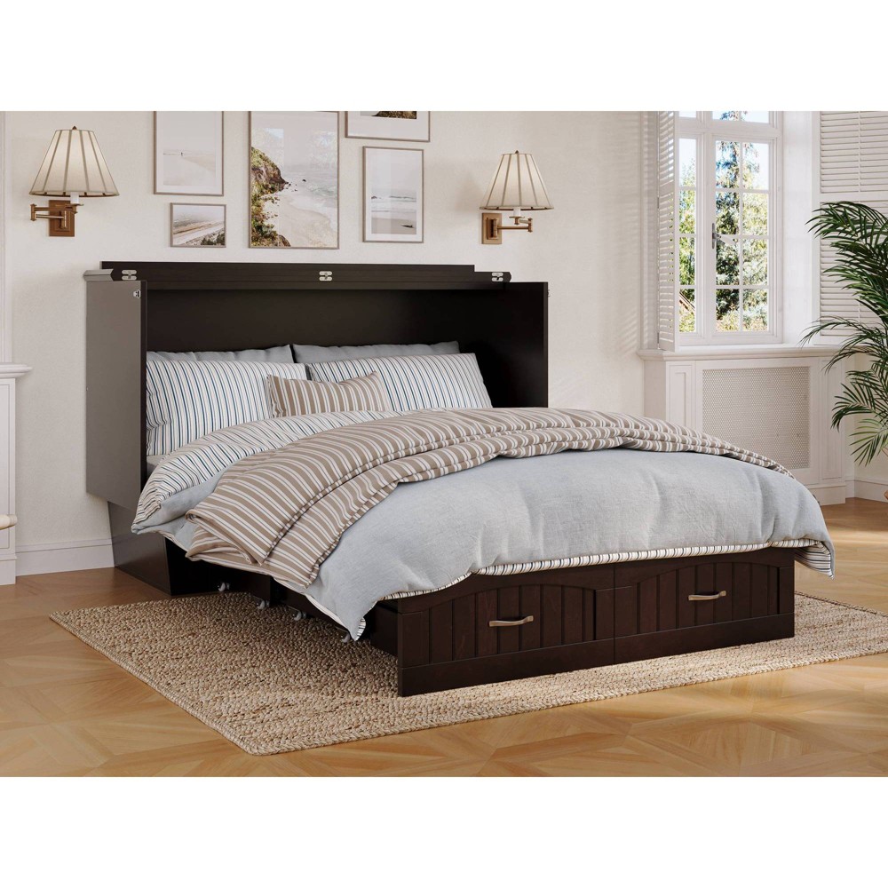 Photos - Bed Frame AFI Queen Nantucket Murphy Bed Chest USB Turbo Charger Espresso  