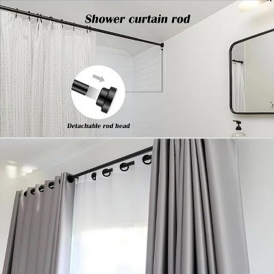LunaLulinlk 32" to 84" Adjustable Shower Curtain Rod, Stainless Steel No Drilling | Anti-Slip