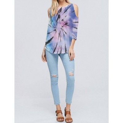 Women's Starburst Cold Shoulder Tie Dye Top - Phil Love
