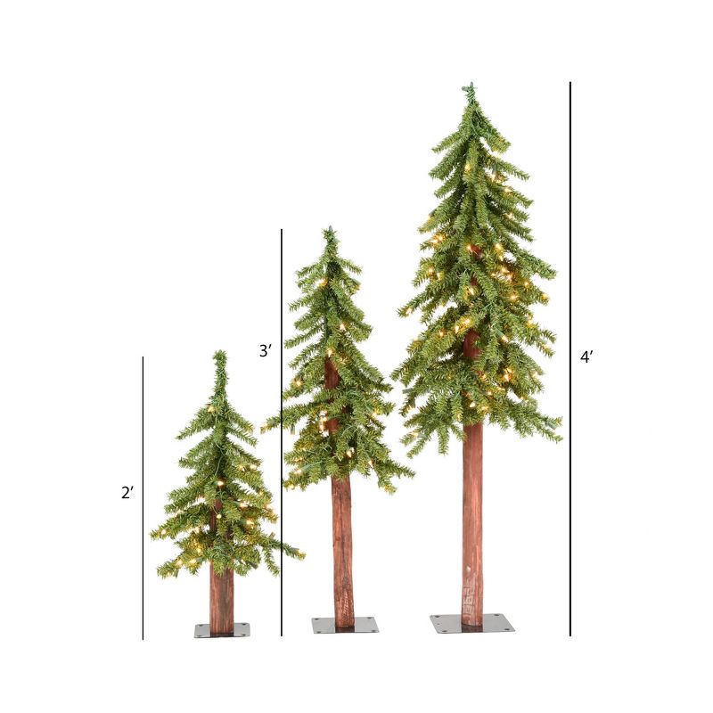 Vickerman Natural Alpine Artificial Christmas Tree Set, 2 of 9