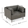 39" Wide Mid-Century Lounge Chair with Steel Legs,Fabric or PU Leather Upholstery Accent Chair for Office or Living Room-Cuddlewood - 4 of 4
