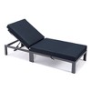 LeisureMod Chelsea Modern Outdoor Patio Lounge Chairs with Black Frame - 4 of 4