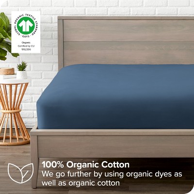 Twin XL Deep Pocket Organic Cotton Fitted Sheet in Bering Sea