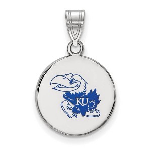 Black Bow Jewelry Sterling Silver Kansas Jayhawks NCAA Medium Pendant - 1 of 3