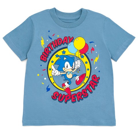 Sonic the Hedgehog Birthday Little Boys T-Shirt Blue 6
