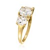 Ross-Simons 5.00 ct. t.w. White Topaz 3-Stone Ring in 18kt Gold Over Sterling - 3 of 4