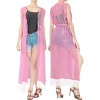 LA LEELA Women's Summer Open Front Lightweight Vacation Beachwear Long Bathing Suit Duster Holiday Swimwear Cardigan - 3 of 3