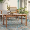 LuxenHome Natural Solid Wood 40-Inch Long Rounded Rectangle Outdoor Coffee Table Brown - 2 of 4