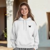 Dalix Butterfly Embroidery Relaxed Hoodie Soft Fleece Sweatshirt Drawcord Fit Lounge Womens - 4 of 4