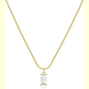 Diamond Necklaces for Women 14K Gold Plated Birthstone Necklace - 1 of 4