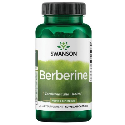 Swanson Berberine Herbal Supplement, Promotes Healthy Cholesterol & Glucose Levels, Helps Support Weight Management, 400 mg (60 Capsules).