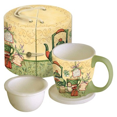 LANG 3pc Ceramic Tea Time Tea Cup Set 11oz