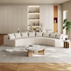 Corduroy curved sectional sofa with 8 pillows,Curved Symmetrical Modular Semi Circular Sofa (four modules) - 2 of 4