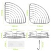 Aoibox 2 Pack Corner Shower Caddy, Wall Mounted Bathroom Shelf with 4 Removable Hooks, No Drilling Stainless Steel Storage for Shampoo, Body Wash,etc. - 3 of 4