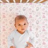 The Peanutshell Fitted Crib Sheets for Girls - Pink/White Woodland Floral - 4pk - 3 of 4