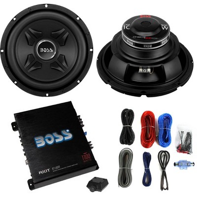 2 Boss CXX10 10" 1600W Car Audio Power Subwoofer Sub & Mono Amplifier & Amp Kit