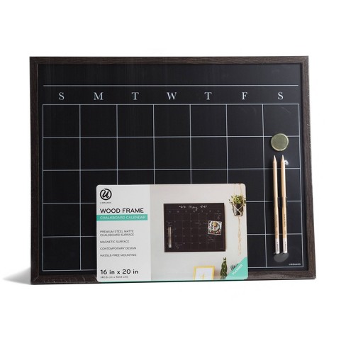 U Brands Wood Frame Chalkboard Calendar Target