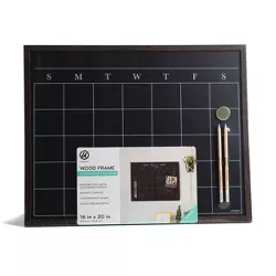 U Brands 16"x20" Wood Frame Chalkboard Calendar