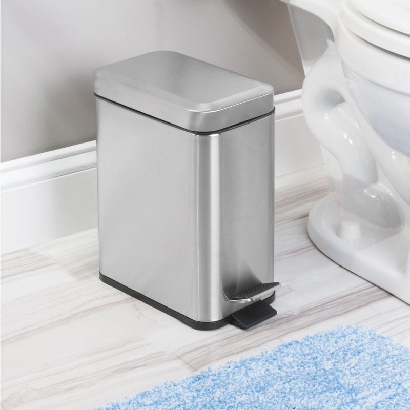 mDesign Step Trash Can, Gallon Garbage Bin, Removable Liner Bucket, 2 of 6