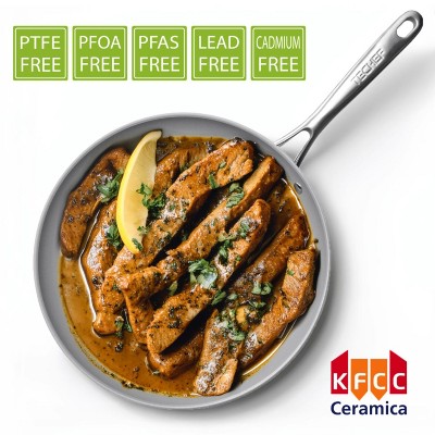 12-Inch Silver Aluminum Nonstick Frying Pan with Lid