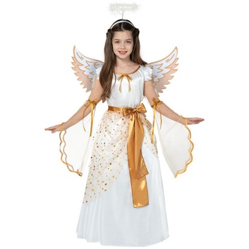 Syncfun Girls Angel Halloween Cosplay Costume, White Angel Dress Kids ...