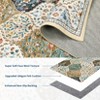Washable Non Slip Floral Print Vintage Area Rugs for Living Room Bedroom, Soft Low Pile Dining Room Carpet for Home Office - 4 of 4