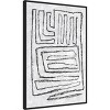 Amanti Art 23" x 33" Black and White Runes II by Jennifer Goldberger Framed Canvas Wall Art Print : Abstract Lithograph, Modern Decor - 2 of 4