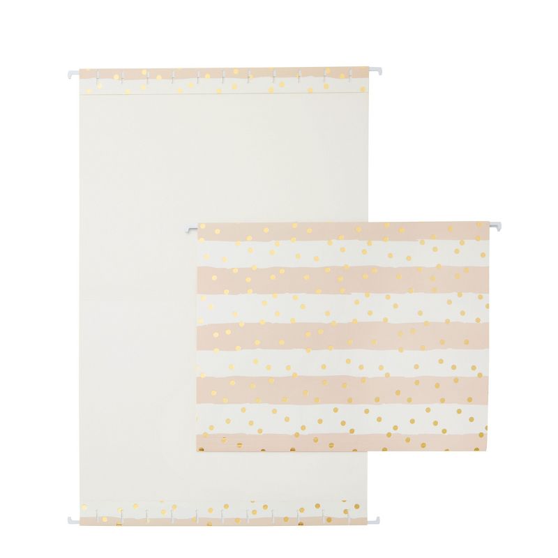 Paper Junkie 12 Pack Striped Decorative Hanging File Folders with 1/5 Tab, Gold Foil Dots, 3 Colors, 11.75 x 9 In, 5 of 9
