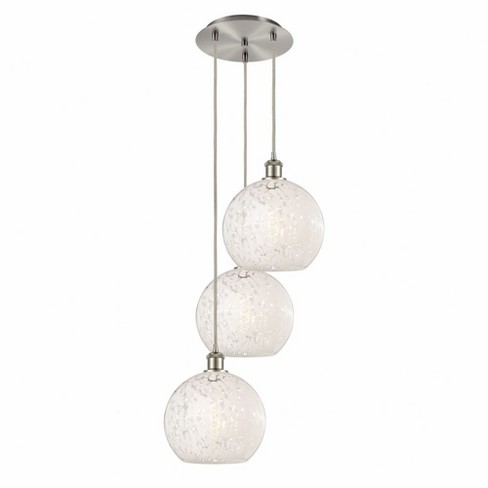 Innovations Lighting White Mouchette 3 - Light Pendant in  Brushed Satin Nickel - image 1 of 1