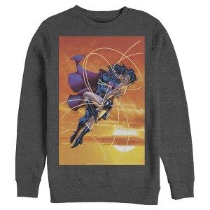 Men's Superman Wonder Woman Kiss Sweatshirt - 1 of 3