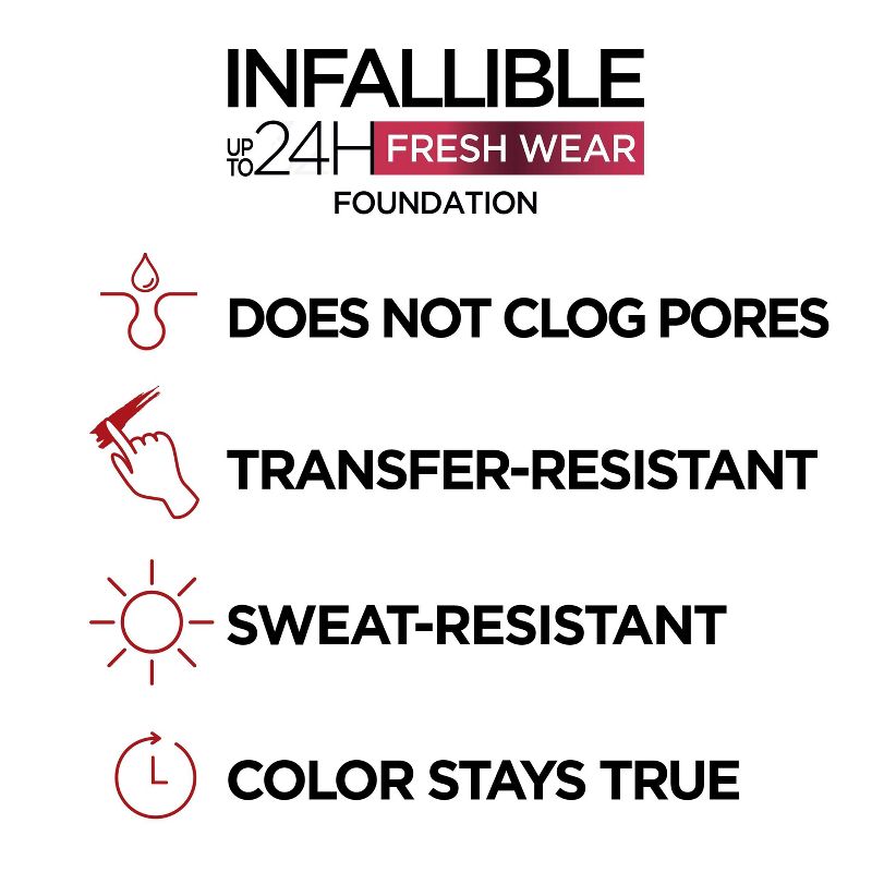 L'Oreal Paris Infallible 24HR Fresh Wear Foundation with SPF 25 - 1 fl oz, 5 of 10