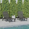 Flash Furniture Monterey Set of 2 Adjustable Adirondack Loungers with Cup Holders- All-Weather Indoor/Outdoor HDPE Lounge Chairs - 2 of 4