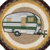 Earth Rugs Camper Round Trivet – 10" Vintage Trailer Print on Braided Natural Jute Table Mat - 3 of 3