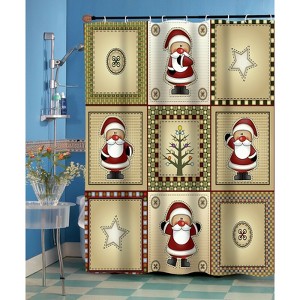 GoodGram Americana Country Christmas Santa Fabric Shower Curtain - 1 of 1