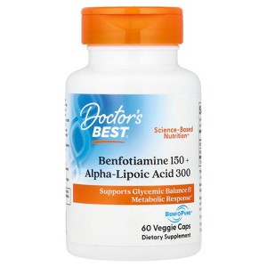 Doctor's Best Benfotiamine 150 + Alpha-Lipoic Acid 300, 60 Veggie Caps - 1 of 4