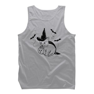 Men's Design By Humans Halloween cat, cute kitten, happy halloween By SPOODEMOON Tank Top - 1 of 2