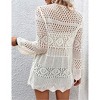 Womens Cardigan Spring Tops Sheer Lightweight Summer Cardigan Beach Cover Up Tops V Neck Lantern Sleeve Sweater Cardigan - 2 of 4
