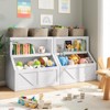 Kids Bookshelf, Wooden Toy Storage Organizer with Cubby, Toddler Bookcases Fit for Playroom, Children's Room, Bedroom, Nursery School - 2 of 4