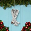 Kurt Adler Resin Ornament for Christmas Tree, Silver Cowboy Boots - 3 of 3