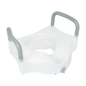 Emma and Oliver Ramsey Elevated Toilet Seat for the Elderly with Height Adjustable Foam Wrapped Handles and Locking Safety Mechanism - 1 of 4